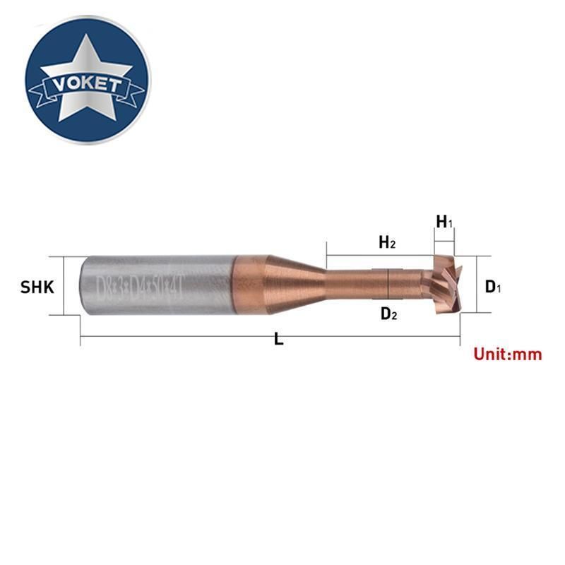 4 6 8 10 12mm Shank T Type Grooving Milling Cutter Overall Alloy Tungsten Steel Slotting Router Bits CNC Tool End Mill