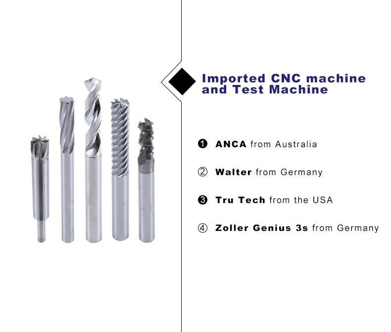 Solid Carbide 6 Spiral Flutes Rough End Mill for Roughing Machining