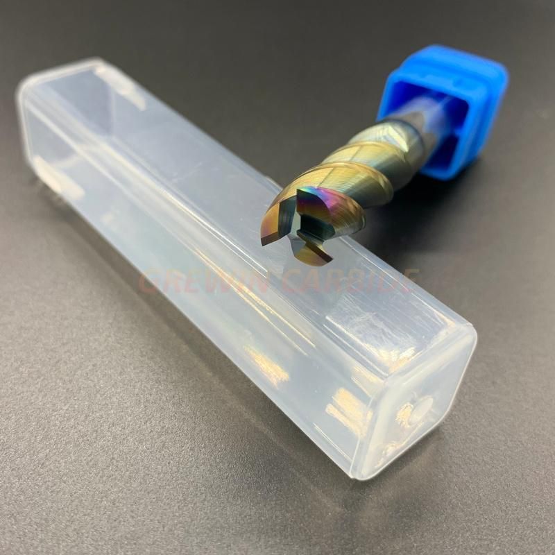 Gw Carbide Cutting Tool-Tungsten Carbide End Mill with Rainbow Colorful Coated for Cutting Aluminum