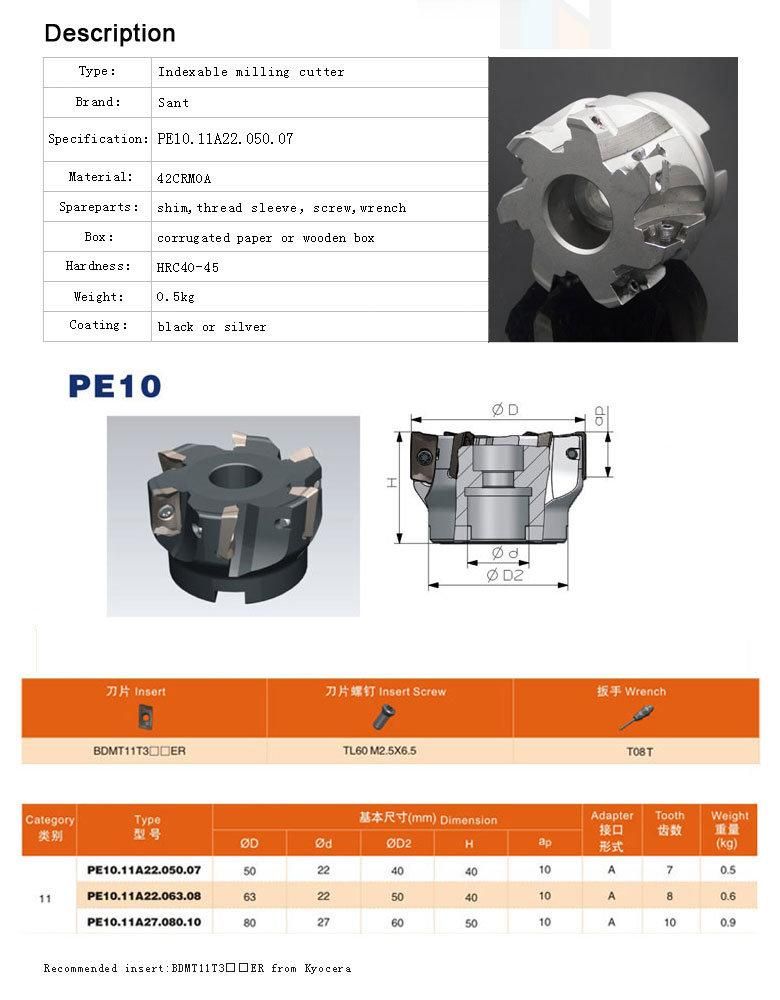 Indexable Square Shoulder Milling Cutter for Lathe Machining
