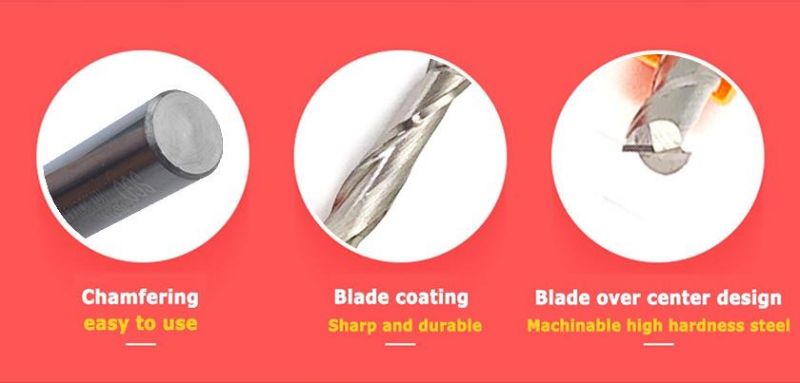 Two Flutes Upcut Spiral Bits or End Mills for MDF Woodworking Tools