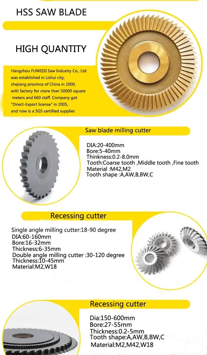 HSS M2 M35 Circular Cold Saw Blade for Metal Cutting