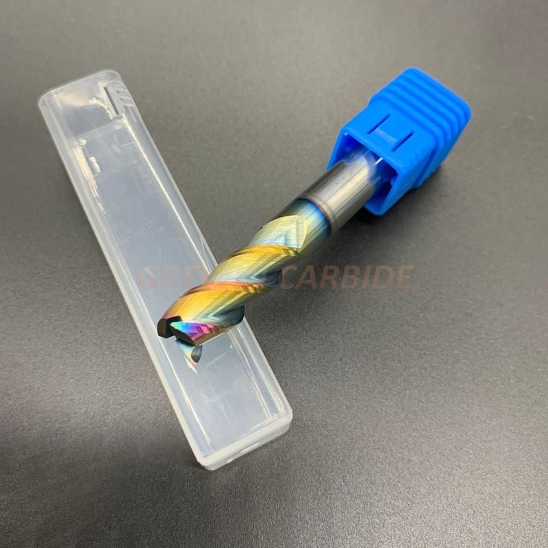 Gw Carbide Cutting Tool-Tungsten Carbide End Mill with Rainbow Colorful Coated for Cutting Aluminum