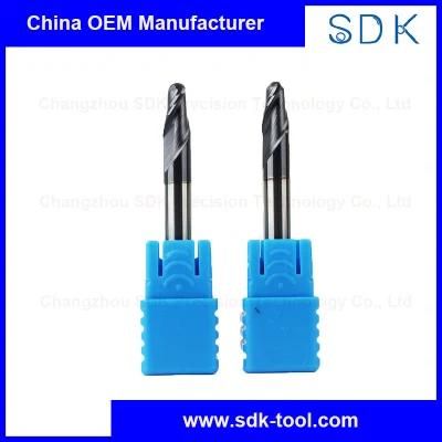 Economic CNC Factory HRC45 with Coating 2f Ball Nose End Mill for Metal Stainless Steel