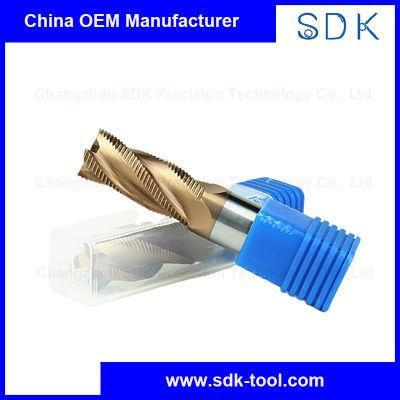 High Efficiency Performance Roughing End Mills with Bronze Coated 4 Flutes for CNC Machine