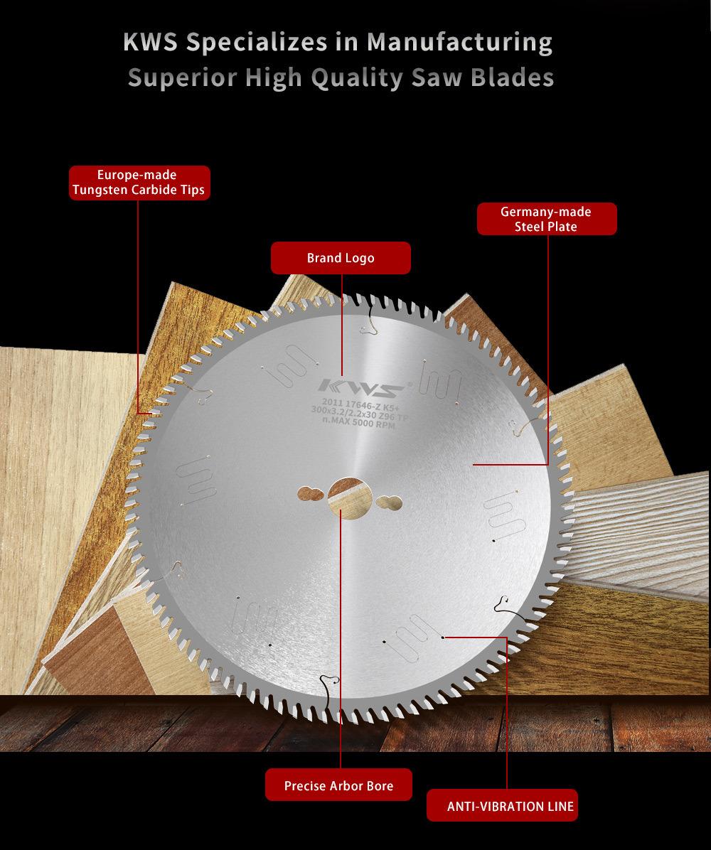 Kws Saw Blade Freud 300X30X3.2X96t Tcg Silence Design Factory Direct Selling Hoja De Sierra 300X30X3.2X96t