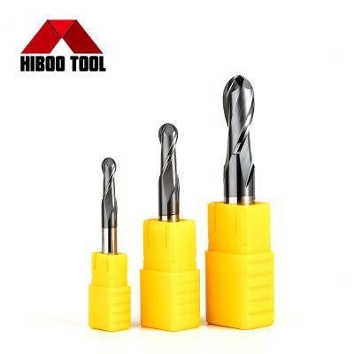 Flutes Solid Carbide Ball Nose End Mills with Black Nano Coating