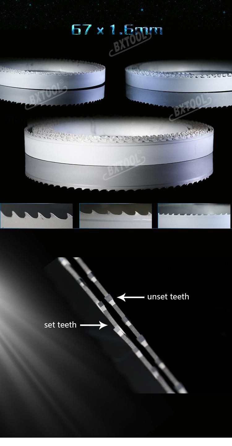 41*1.3*2/3t Setting Tooth Carbide Tipped Band Saw Blades for Cutting High Temperature Alloy Steel