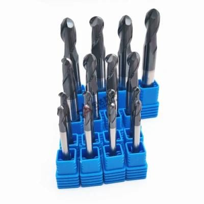 HRC45/50/55 2/4 Flutes Ball Nose End Mill Tungsten Carbide Cutter CNC Router Bit Milling Tool Cutting Tools R0.5/0.75/1.25/2/4/5/6/10mm