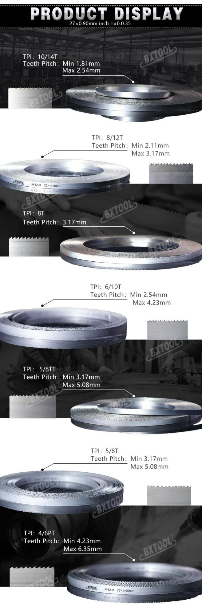 27*0.9mm Best Quality M42 HSS Bimetal Bandsaw Blades Factory Price