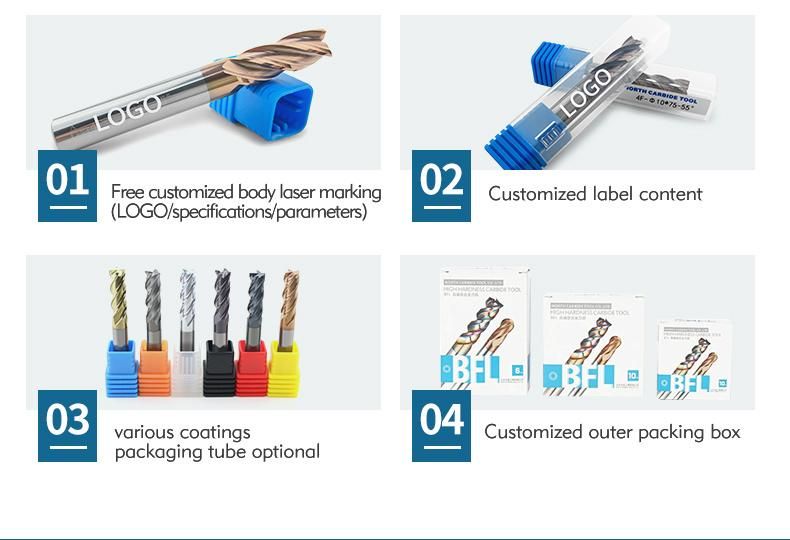 Bfl Solid Carbide 3 Flute Aluminum Endmill CNC Cutting Tools