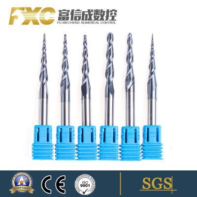 Solid Carbide 2 Flute Taper Ball Nose Milling Cutter for Steel