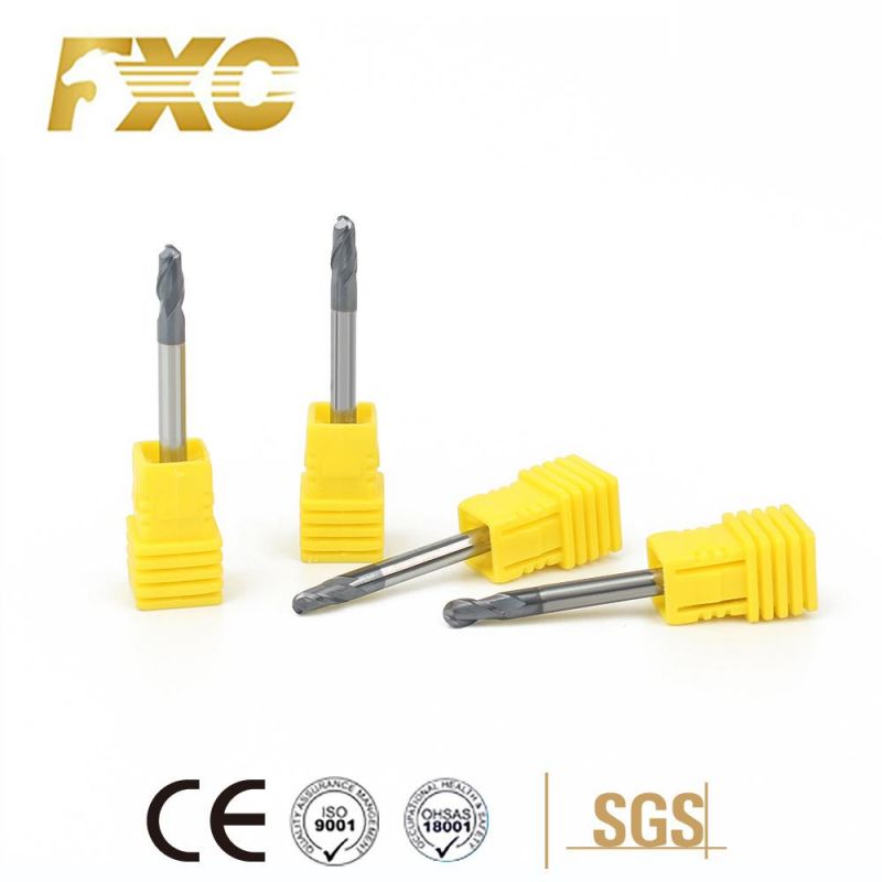 2 Flutes HRC45 Solid Carbide Ball Nose End Mill for Steel