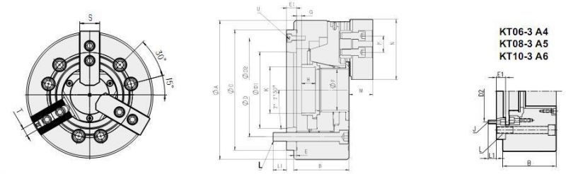 3 Jaw Power Chuck for CNC Lathe, Hydraulic Hollow Lathe Chuck