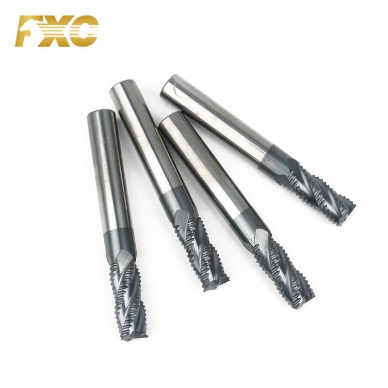 Solid Carbide 4 Flutes Roughing Milling Cutter for Steel