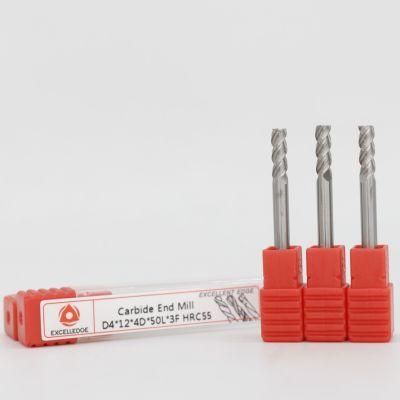 Carbide End Mills with excellent cutting edges for HRC45, HRC55, HRC65