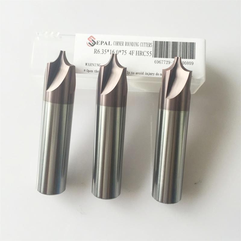 Solid Carbide R6.35 Corner End Mill for Cutting Stainless Steel