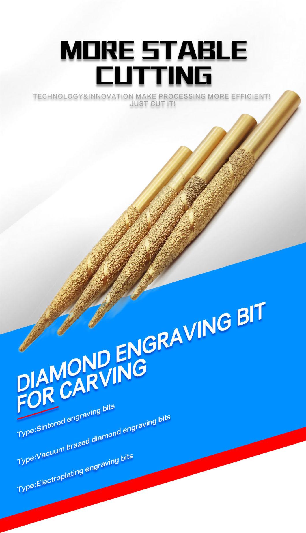 CNC Brazed Diamond Router Bits for Carving Stone/Marble/Granite