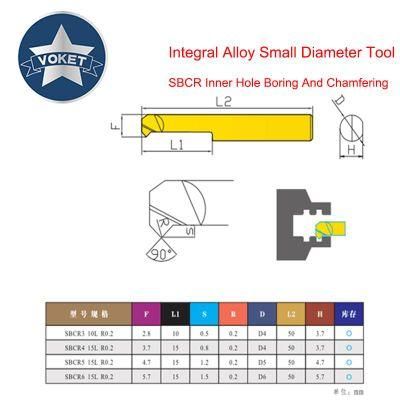 CNC Tungsten Steel Alloy Small Aperture Boring Cutter Inner Hole Chamfering Boring Cutter Sbcr 3 4 5 6 10L 15L 15L