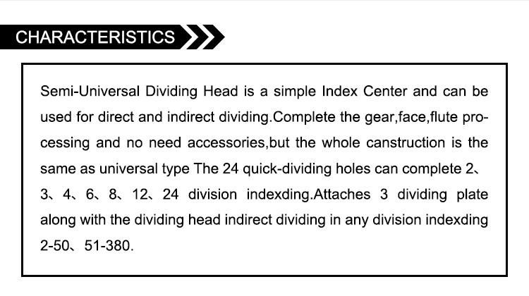 BS Series Semi-Universal Dividing Head BS0 BS1 Dividing Head for Milling Machine