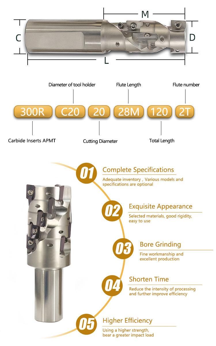 CNC Lathe Machine Indexable Turning Tool End Milling Cutter Arbor Corn Face Mill Bar Bap400r-C32-40-70m-150-3t-15p