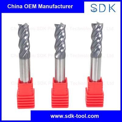 Hot Sales Variable Helix U Shape 4 Flute Square End Mill for Stainless with Balzers Ad Coated