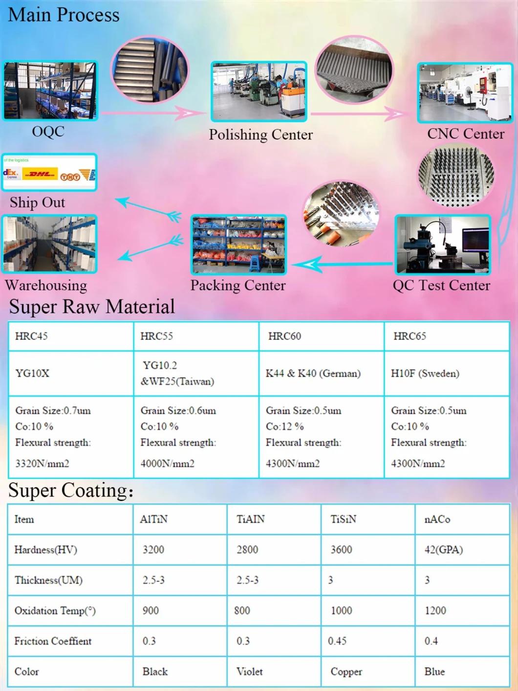 Tungsten Carbide Taper Ball Nose Milling Cutter for Aluminum