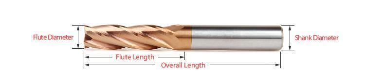 Solid Cabide Standard End Mill HRC 55 4f D10*40*100mm
