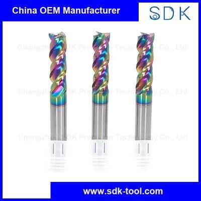 Big Feed U Shape 3 Flute CNC Cemented Carbide Square End Mill Cutting Tools for Aluminium with Dlc Coating