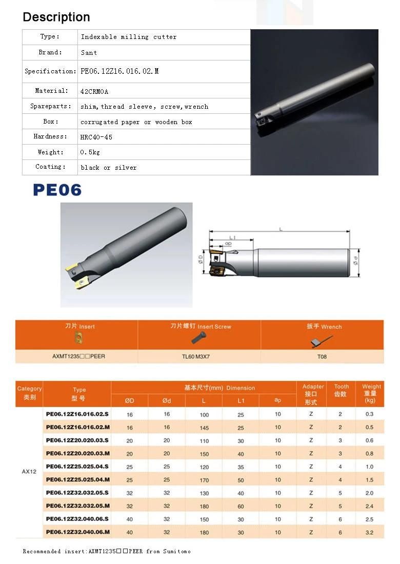 CNC Indexable Square Shouder Milling Tool for Cutting Tools