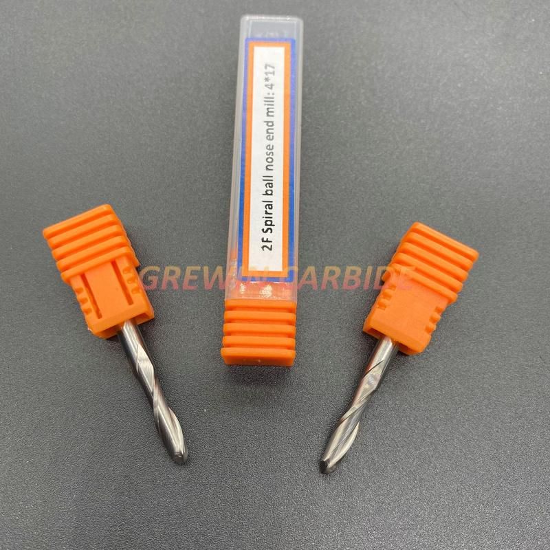 Gw Carbide - 3.175*1.0*5mm Engraving CNC Double Two Flute Spiral Bit Router Bits/ Milling Cutters