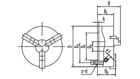 Hot Sell Dia. 315 Front Mount Two-Piece Jaw Three Jaw Self Centering Chuck Cuatro Mordazas