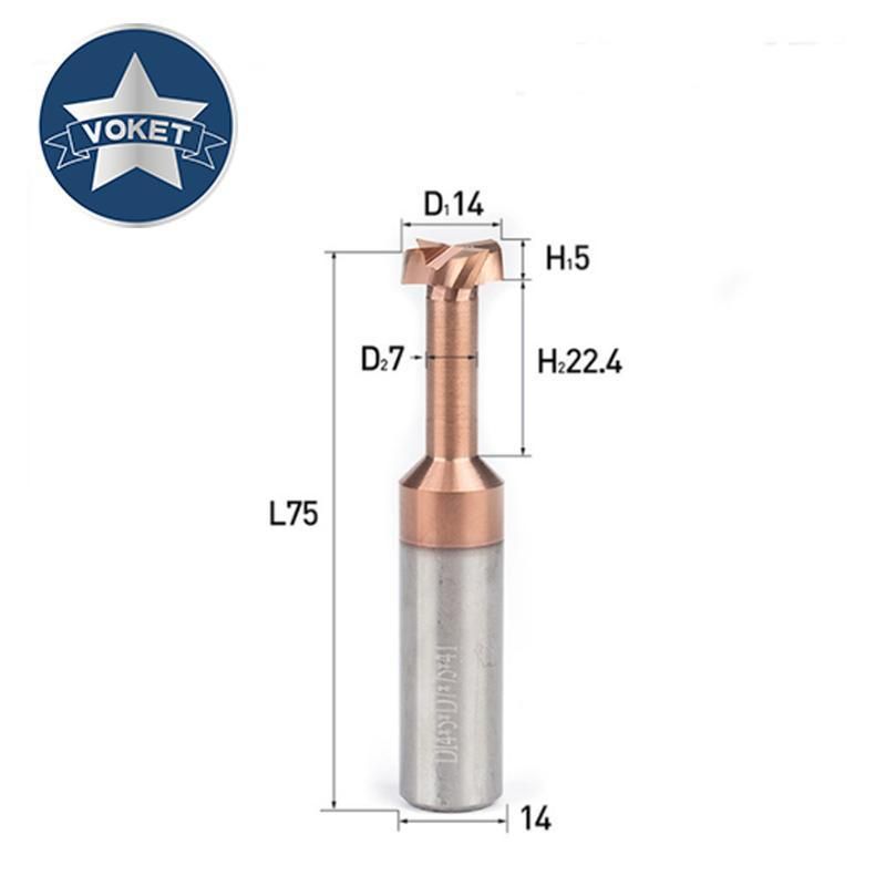 4 6 8 10 12mm Shank T Type Grooving Milling Cutter Overall Alloy Tungsten Steel Slotting Router Bits CNC Tool End Mill