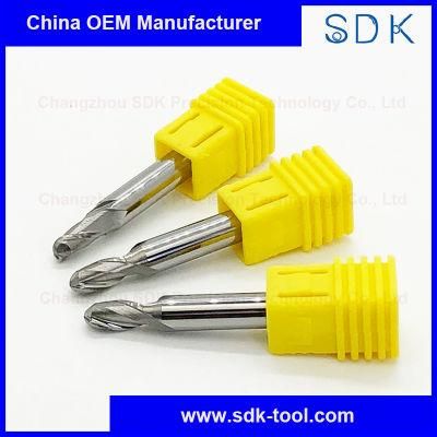 Wholesale Standard Cutting Tools 2 Flute Ball Nose Carbide End Mill for Aluminium and Copper