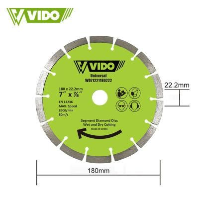 Customized Vido 180mm 7 Inch Gemstone Metal Cutting Disc for Stone Cutting