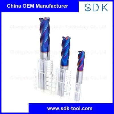 Wholesale Price Solid Carbide Cutting Tools HRC65 4 Flutes Corner Radius End Mill for Hardened Steel