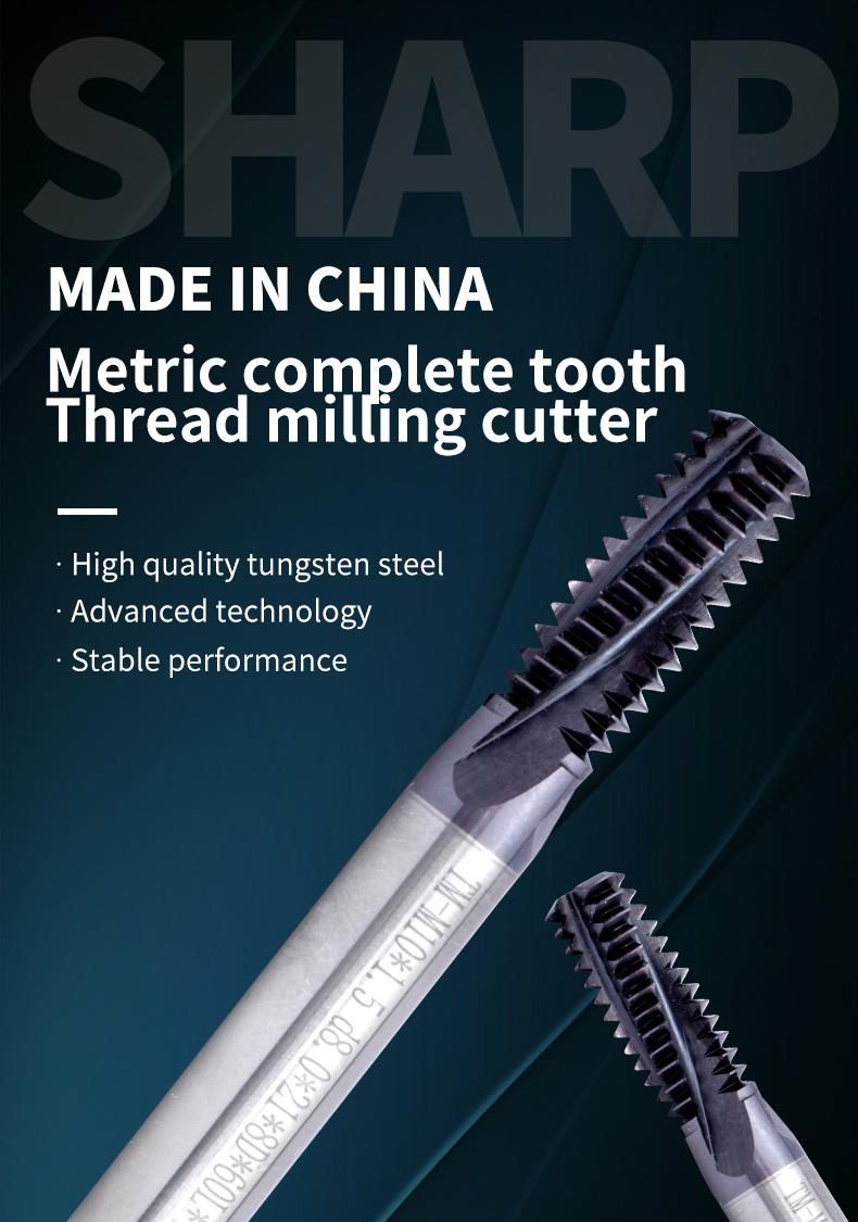 M10*1.5 CNC 60° Tungsten Steel Full Thread Milling Cutter M3 M4 M5 M6 M8 M10 M12 M14 M16 Mill Mills Cutters