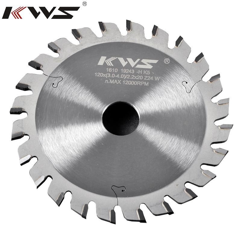 Kws Conical Scoring Saw Blade for Horizontal Beam Saw 120 mm 24 Teeth Tct Carbide Tipped Atb Tooth Saw Blade Scm Machine Tools