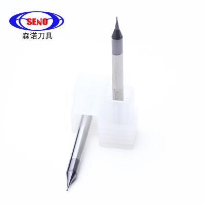 Seno Tungsten Carbide Micro Flat End Mill 4 Flute Milling Cutter HRC60 Mini Bits with Coating