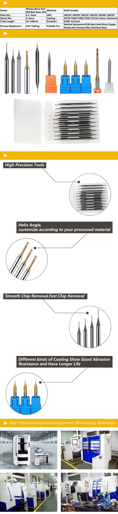 Micro Precision End Mill/Ball Nose