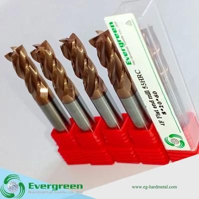 Evergreen HRC 45/55/60/65 Parallel Shank Solid Tungsten Carbide End Mill CNC End Milling Cutter for Stainless Steel Metal