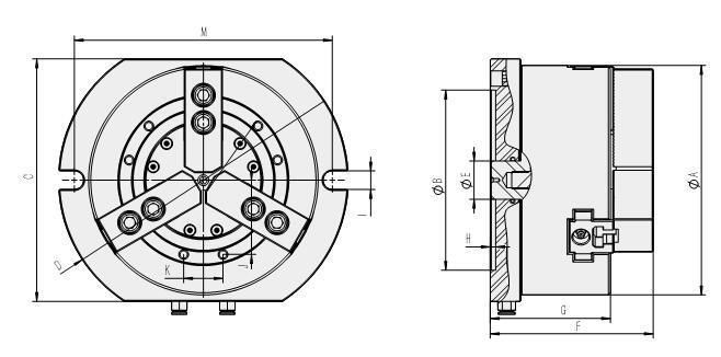 3 Jaw Pneumatic Lathe Chuck CNC Lathe Solid Power Chuck