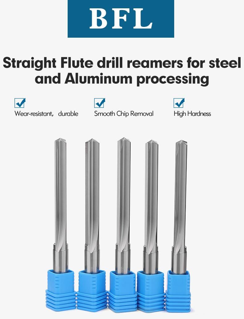 Bfl Straight Flute Drill Reamers for Steel and Aluminum Processing CNC Reamer 2 Flute Reamer