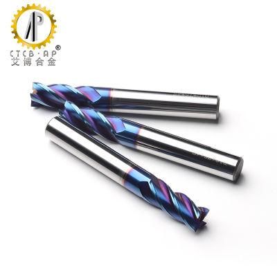 CNC Milling Cutter HRC60 4 Flutes Carbide Flattened End mills