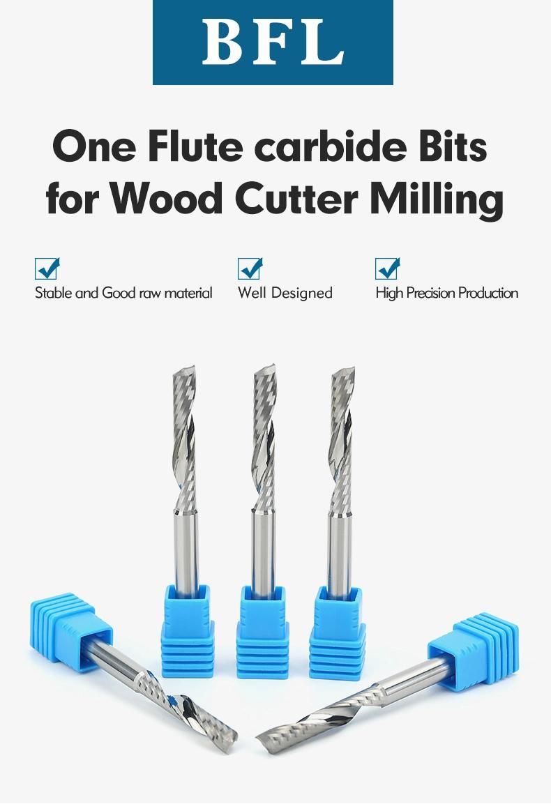 Bfl Solid Carbide Single Flute End Mill Router CNC Bit End Mill Cutters