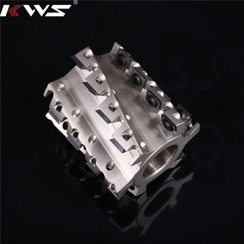 Kws Woodworking Tool Alloy Tipped Helical Cutting Wood Cutter Head Tct Spiral Planer Cutter