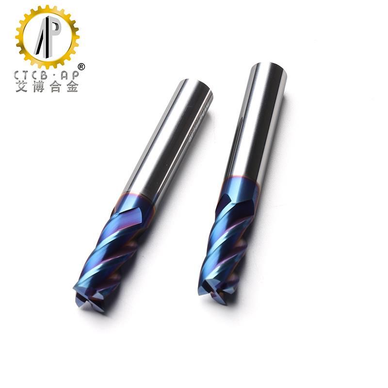 CNC Milling Cutter HRC60 4 Flutes Carbide Flattened End mills