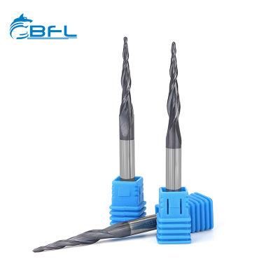 Bfl CNC Lathe Cutting Tools Spiral Flute Taper Ball Nose Endmill Milling Cutter for 3D Wood