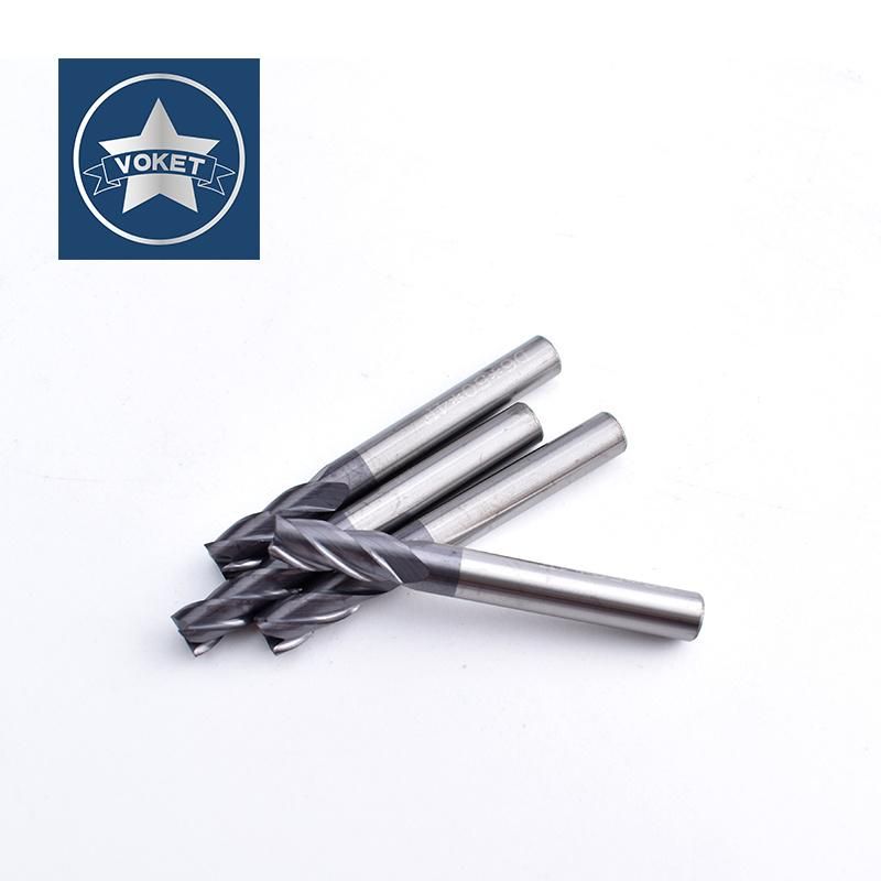 60° Solid Tungsten Carbide End Mill 4 Flutes Square Mills Milling Cutter 1mm 1.5mm 2mm 2.5mm 3mm 4mm 5mm 6mm 8mm 10mm HRC60 for Stainless Steel