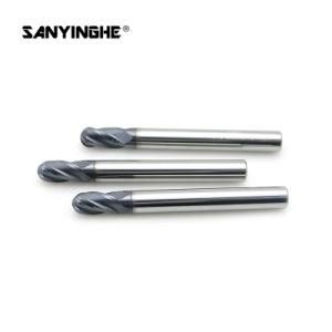 4 Flute Ball Nose End Mill Cutter with Straight Shank D8X75mm Tungsten Carbide HRC50